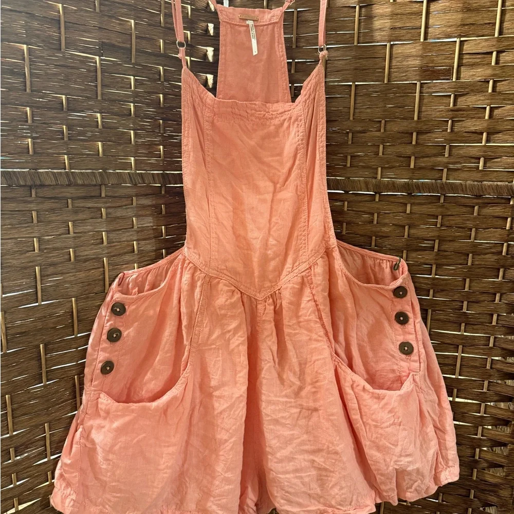 Free People Coral Linen short jumpsuit - Picture 7 of 7